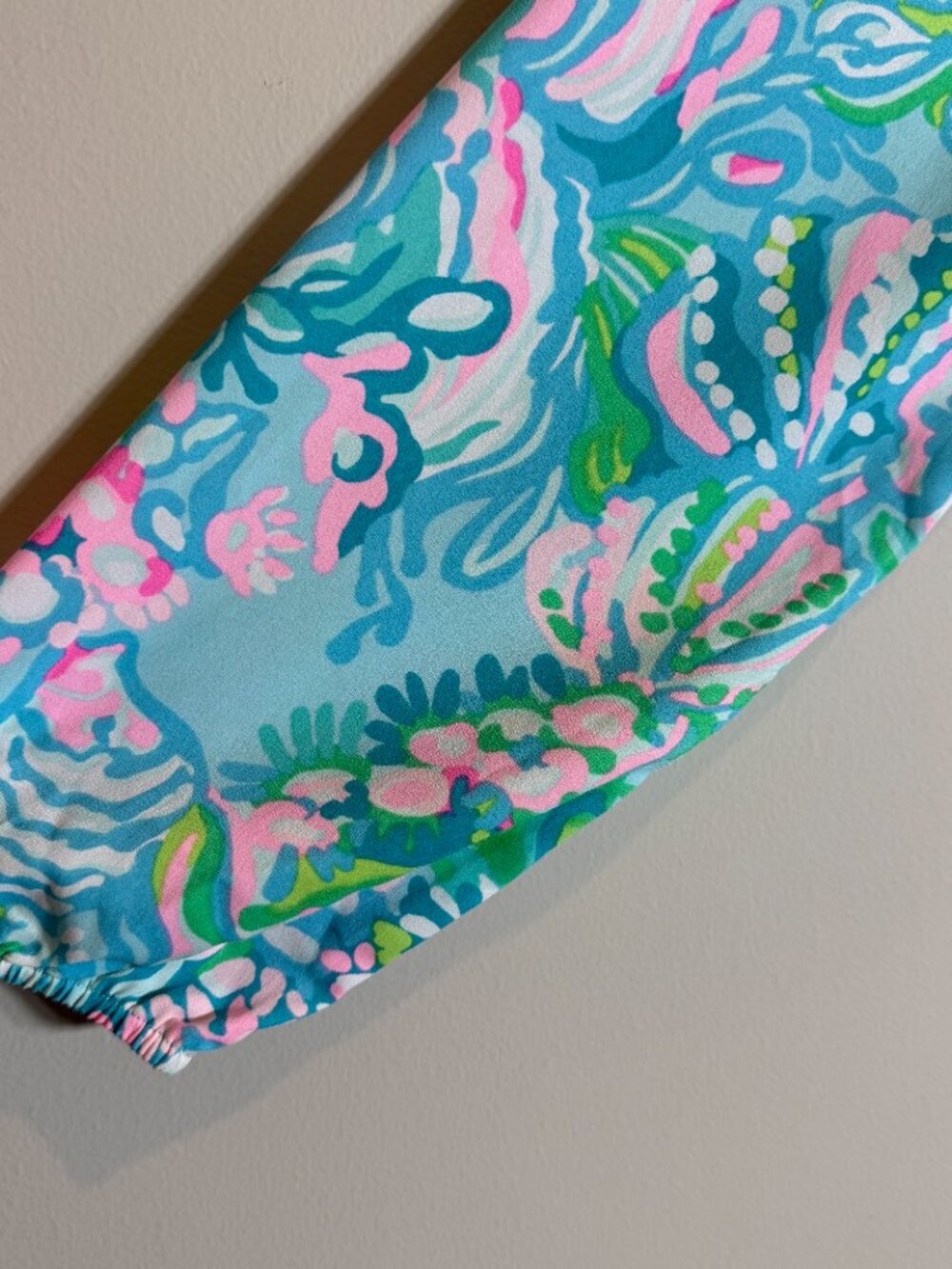 Lilly Pulitzer Cori Stretch Midi Shirt Dress Women's 10 Aqua La Vista Maxi NWOT - Picture 10 of 16